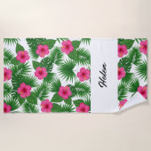 Custom Large Tropical Flower Beach Towel for Her Strandlaken (Voorkant)