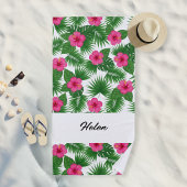 Custom Large Tropical Flower Beach Towel for Her Strandlaken