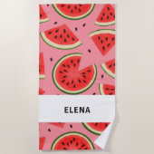 Custom Large Watermelon Graphic Beach Towel Strandlaken (Voorkant)
