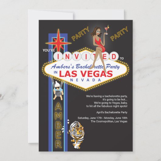 Custom Las Vegas Bachelorette Party Kaart (Voorkant)