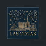 Custom Las Vegas Skyline Gold Line Art Vintage Vierkante Button 5,1 Cm<br><div class="desc">This art illustrates the Las Vegas Strip skyline in a refined gold line art style, set against a deep navy background with bright fireworks celebrating the city’s nightlife and entertainment. Iconic landmarks such as the Luxor Pyramid, Paris Las Vegas Eiffel Tower replica, Mandalay Bay resort, and the High Roller Ferris...</div>