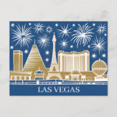 Custom Las Vegas Strip Skyline Vintage Cityscape Briefkaart (Voorkant)
