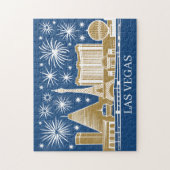 Custom Las Vegas Strip Skyline Vintage Cityscape Legpuzzel (Verticaal)