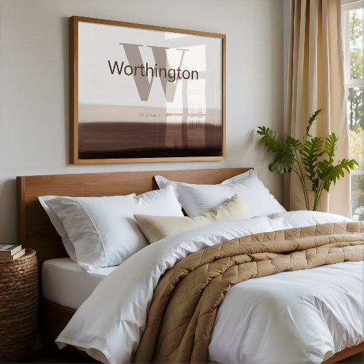 Custom Last Name Print Sign Gift for New Homeowner