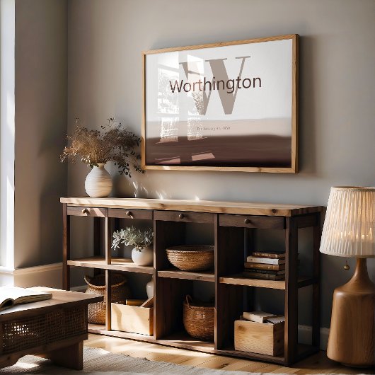 Custom Last Name Print Sign Gift for New Homeowner