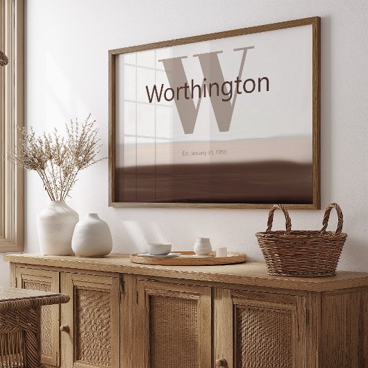 Custom Last Name Print Sign Gift for New Homeowner