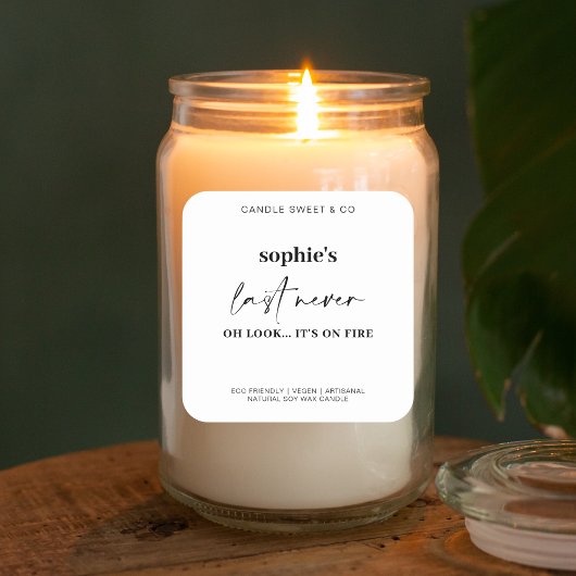 Custom Last Nerve Candle Grappige Kaars Vierkante Sticker