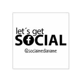 Custom Laten we sociaal worden op Facebook Rubberstempel (Afrduk)