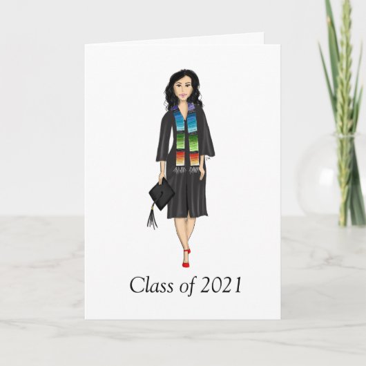 Custom Latina Graduate Graduation Greeting Card Kaart (Voorkant)