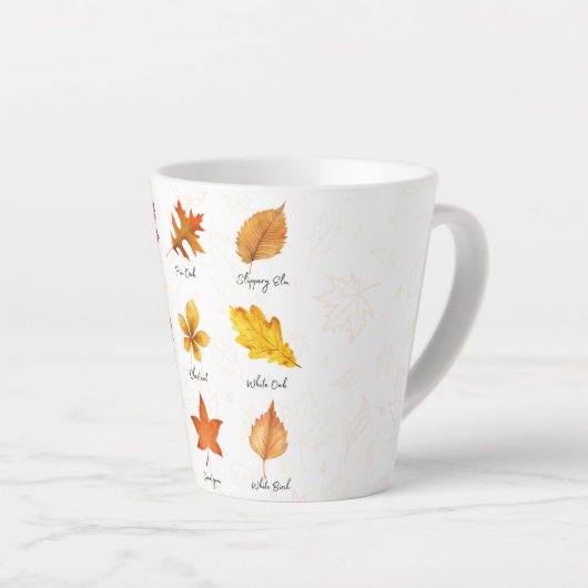 Custom Latte Mok, Autumn Leaves Mok voor haar (Rechterhoek)