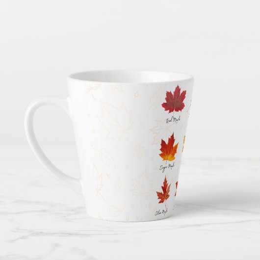 Custom Latte Mok, Autumn Leaves Mok voor haar (Links)