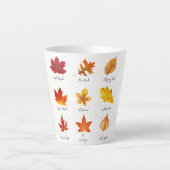 Custom Latte Mok, Autumn Leaves Mok voor haar (Voorkant)