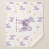 Custom lavender chihuahua Silhouette blanket Sherpa Deken (Voorkant)