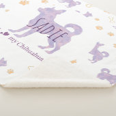 Custom lavender chihuahua Silhouette blanket Sherpa Deken (3/4)
