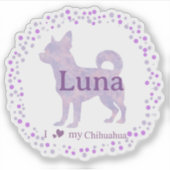 Custom lavender chihuahua Silhouette sticker (Voorkant)
