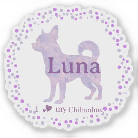 Custom lavender chihuahua Silhouette sticker (Voorkant)