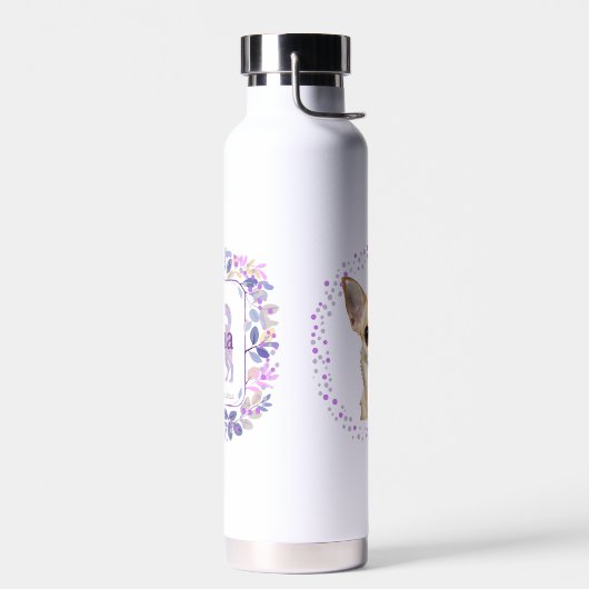 Custom lavender chihuahua water bottle Photo Waterfles (Links)