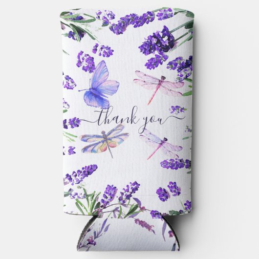 Custom Lavender Dragonfly Shabby Chic Boho Style S Seltzer Blikjeskoeler (Voorkant)