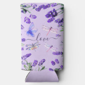 Custom Lavender Dragonfly Shabby Chic Boho Style Seltzer Blikjeskoeler (Achterkant)