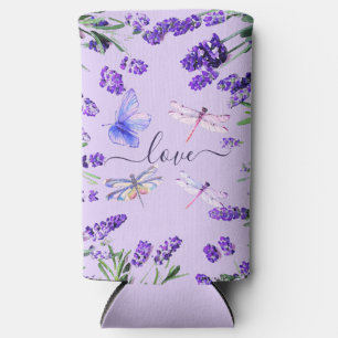 Custom Lavender Dragonfly Shabby Chic Boho Style Seltzer Blikjeskoeler