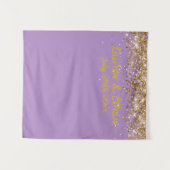 Custom Lavender & Gold Glitter Wedding Photo Booth Wandkleed (Voorkant (horizontaal))