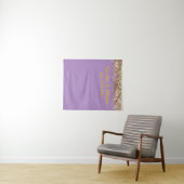 Custom Lavender & Gold Glitter Wedding Photo Booth Wandkleed (In Situ (horizontaal))