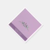 Custom Lavender Greenery Wedding Napkins Servet (Hoek)
