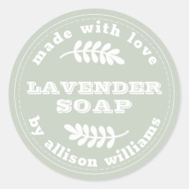 Custom Lavender Soap Pastel Green Ronde Sticker