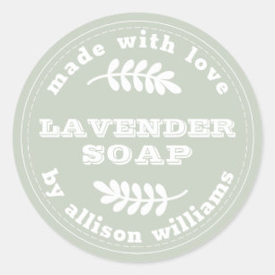 Custom Lavender Soap Pastel Green Ronde Sticker