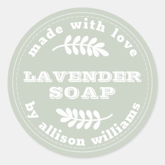 Custom Lavender Soap Pastel Green Ronde Sticker (Voorkant)