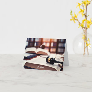 Custom Law School Afstuderen Boek met Gavel Kaart