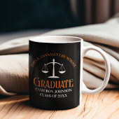 Custom Law School Afstuderen Sinaasappel Zwart Koffiemok