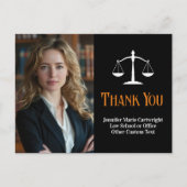 Custom Law School Zwart Oranje Advocaat Dank u Briefkaart (Voorkant)