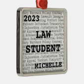 Custom Law Student Juridische Terminologie Kerstmi Metalen Ornament (Rechts)