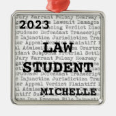 Custom Law Student Juridische Terminologie Kerstmi Metalen Ornament (Voorkant)