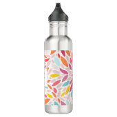 Custom Leaf Mosaic Pastel Monogram Waterfles (Rechts)