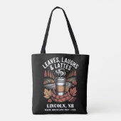 Custom Leafs Laughs Lattes Herfst Trip Tote Bag (Achterkant)