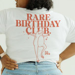 Custom Leap Year Frog Leaper Zeldzame Verjaardagsc T-shirt<br><div class="desc">Duik in het verjaardagsbash als een springkikker met ons "Rare Birthday Club" t-shirt! Ontketen de schrikkeljaarsvibes met een vleugje humor en een hilarisch kikkerontwerp. Dit gepersonaliseerde T-shirt is het ultieme unieke geschenk voor hem en haar, waardoor degenen die geboren zijn op 29 februari in gecertificeerde luiers veranderen - voor altijd...</div>