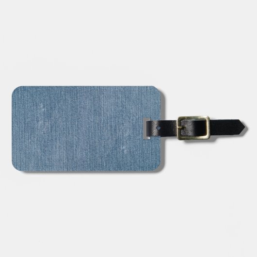 Custom Leather Label Blue Jean Denim Bagagelabel (Voorkant horizontaal)