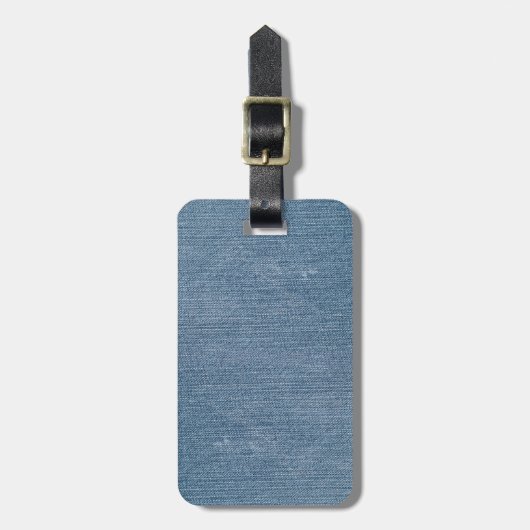 Custom Leather Label Blue Jean Denim Bagagelabel (Voorkant verticaal)