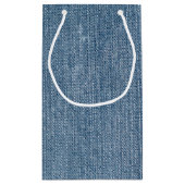 Custom Leather Label Blue Jean Denim Klein Cadeauzakje (Achterkant)