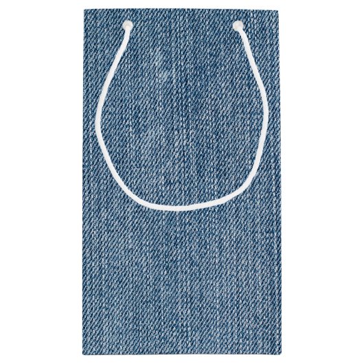 Custom Leather Label Blue Jean Denim Klein Cadeauzakje (Achterkant)