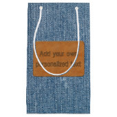Custom Leather Label Blue Jean Denim Klein Cadeauzakje (Voorkant)