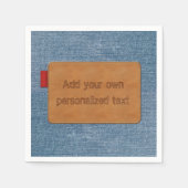 Custom Leather Label Blue Jean Denim Servet (Voorkant)
