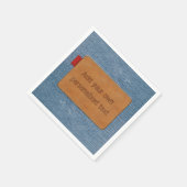 Custom Leather Label Blue Jean Denim Servet (Hoek)