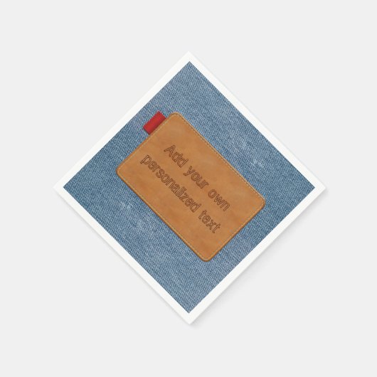 Custom Leather Label Blue Jean Denim Servet (Hoek)