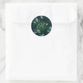 CUSTOM Leaves monogram initiaal Ronde Sticker (Tas)