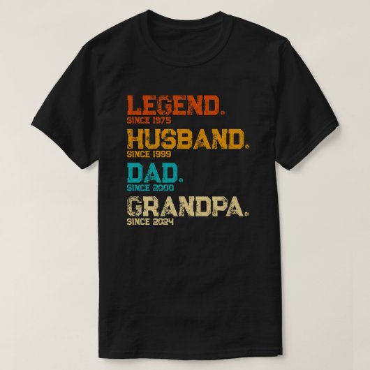 Custom legende man vader opa sinds epische jaren t-shirt (Design voorkant)