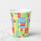 Custom Lego Themed Birthday Party Paper Cups  Papieren Bekers (Achterkant)