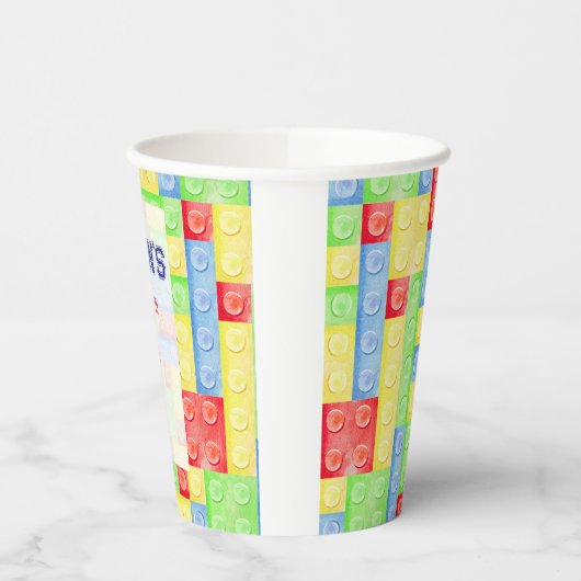 Custom Lego Themed Birthday Party Paper Cups  Papieren Bekers (Links)